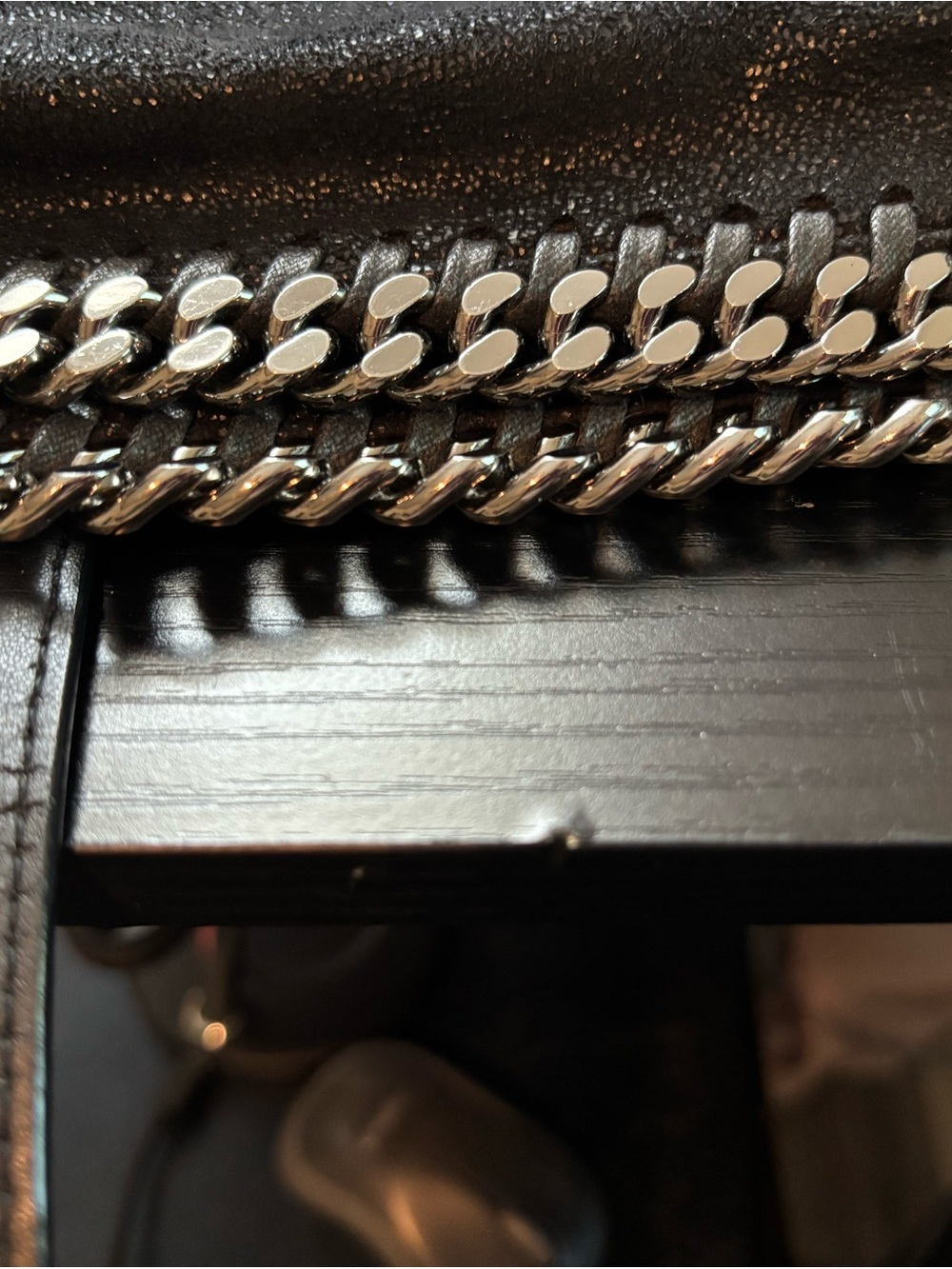 Stella McCartney Falabella Shaggy Deer East West Shopper Tote - Black/Silver - Picture 15 of 15